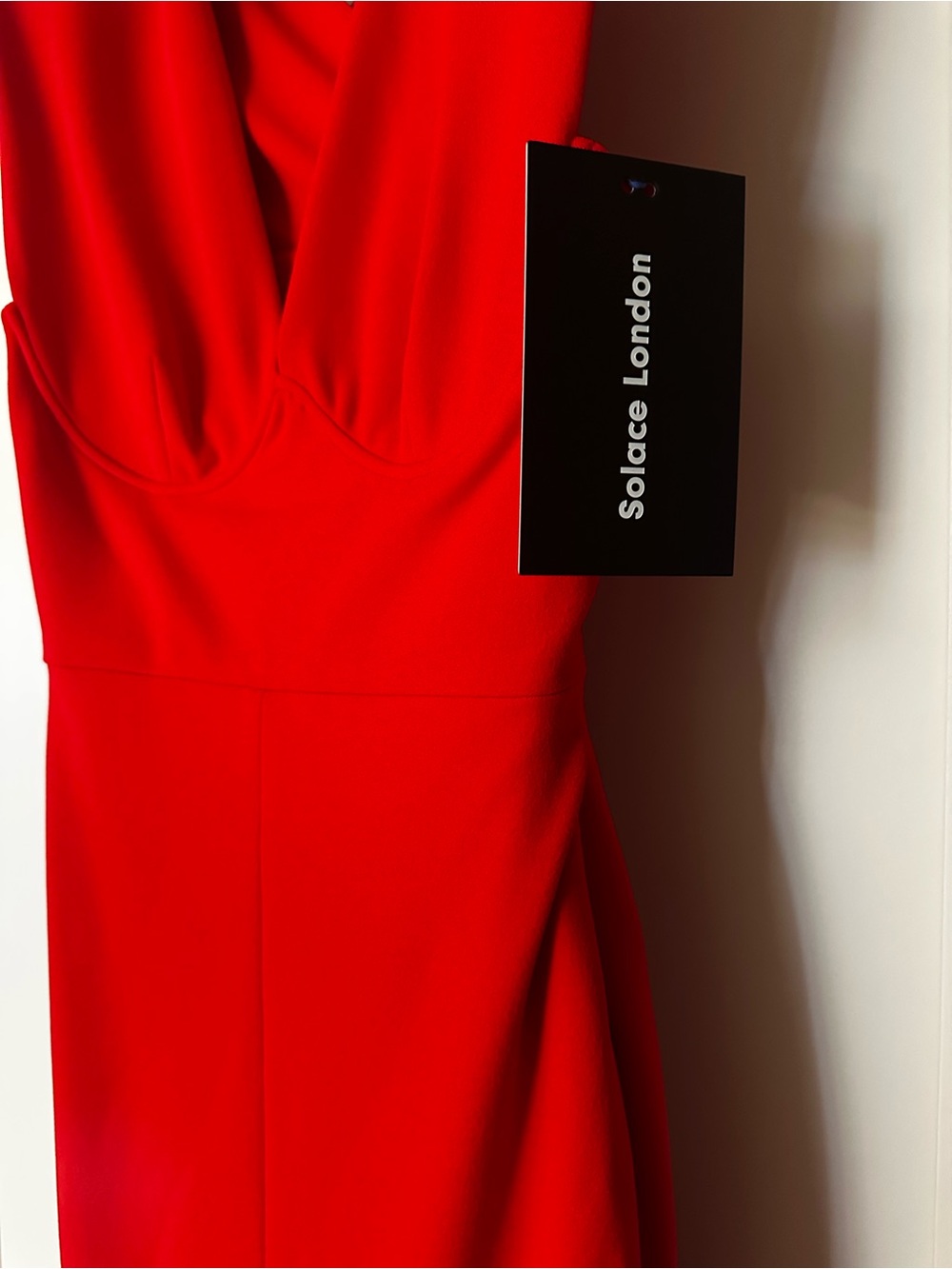 Solace London Red Maxi Dress with Front Slit size 2 - Picture 9 of 10